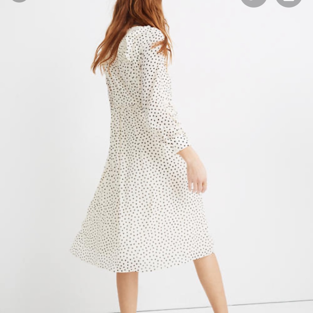 Madewell Polka Dot Midi Dress View 3